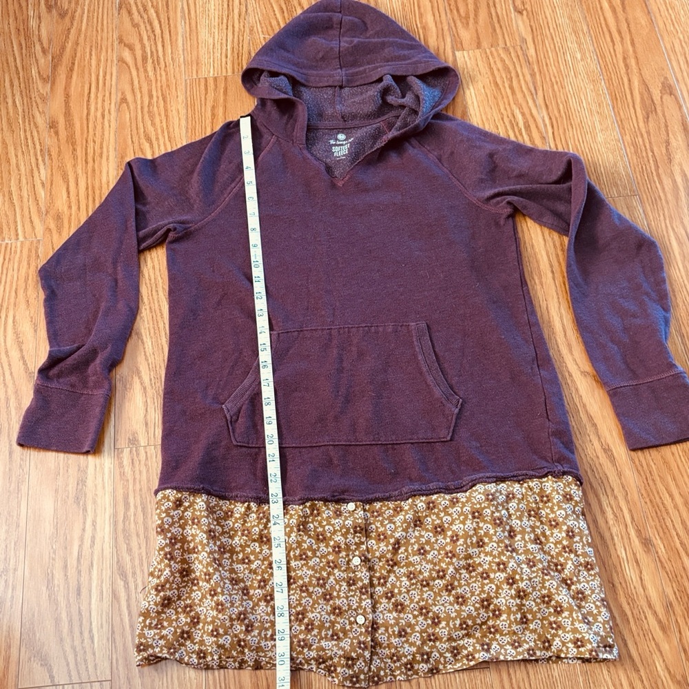 COTTAGECORE HANDMADE * UPCYCLED SOFT FLEECE HOODIE - Picture 6 of 6